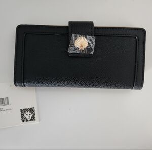 NWT Anne Klein Black Shell Continental Wallet